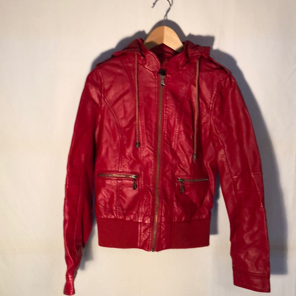 Red Faux Leather jacket